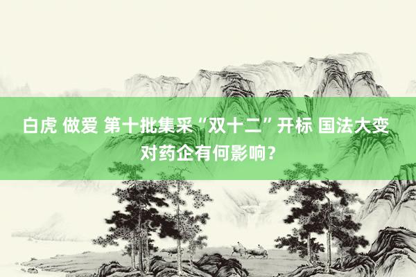 白虎 做爱 第十批集采“双十二”开标 国法大变 对药企有何影响？
