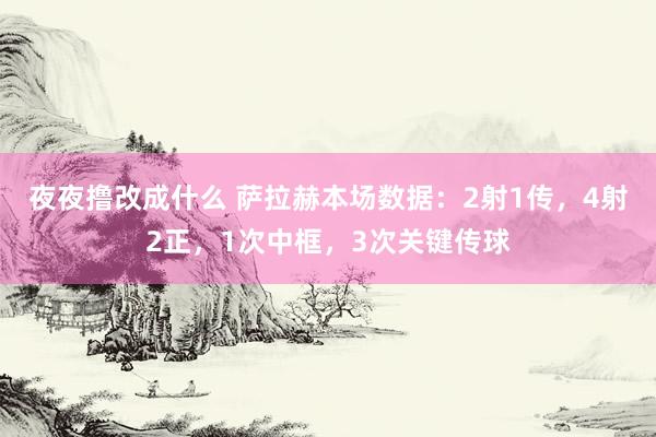夜夜撸改成什么 萨拉赫本场数据：2射1传，4射2正，1次中框，3次关键传球