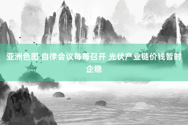 亚洲色图 自律会议每每召开 光伏产业链价钱暂时企稳
