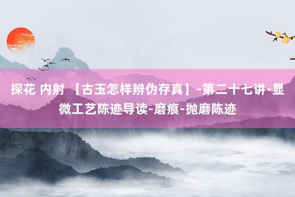 探花 内射 【古玉怎样辨伪存真】-第二十七讲-显微工艺陈迹导读-磨痕-抛磨陈迹