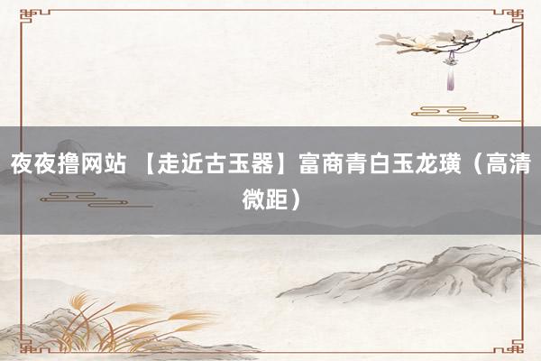 夜夜撸网站 【走近古玉器】富商青白玉龙璜（高清微距）