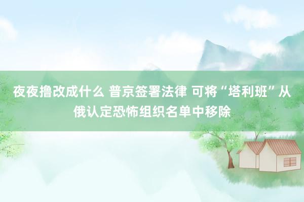 夜夜撸改成什么 普京签署法律 可将“塔利班”从俄认定恐怖组织名单中移除