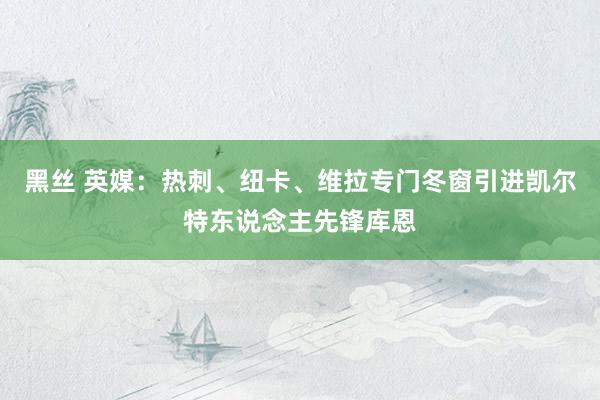 黑丝 英媒：热刺、纽卡、维拉专门冬窗引进凯尔特东说念主先锋库恩