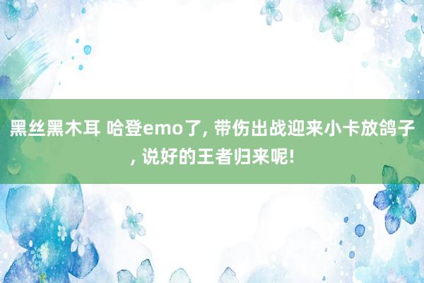 黑丝黑木耳 哈登emo了， 带伤出战迎来小卡放鸽子， 说好的王者归来呢!