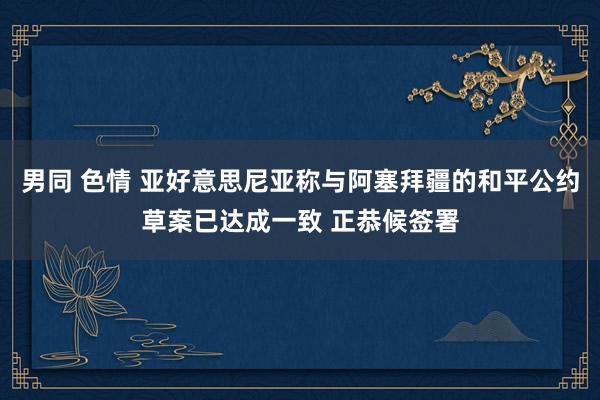 男同 色情 亚好意思尼亚称与阿塞拜疆的和平公约草案已达成一致 正恭候签署
