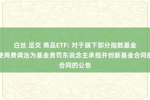白丝 足交 商品ETF: 对于旗下部分指数基金指数使用费调治为基金责罚东说念主承担并创新基金合同的公告